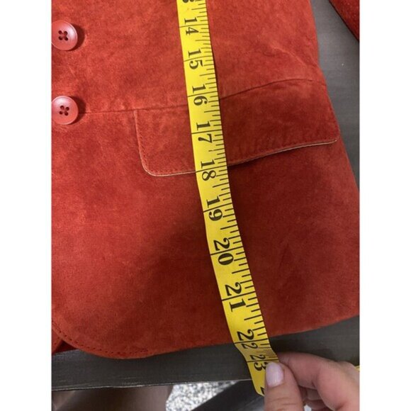 John Carlisle Orange Suede Leather Jacket XS - Picture 8 of 9